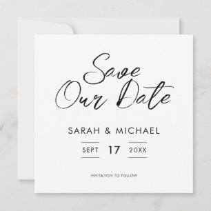 Minimalist Script Wedding Save The Date