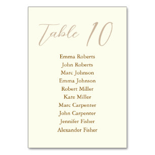 Minimalist Script Wedding Seating Plan Table Number