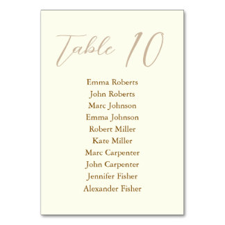 Minimalist Script Wedding Seating Plan Table Number