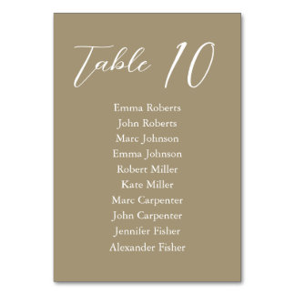 Minimalist Script Wedding Seating Plan Table Number
