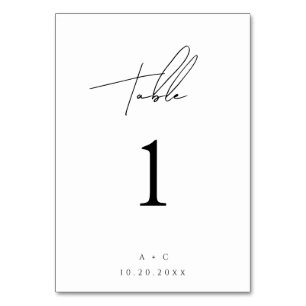 Minimalist Script Wedding Table Card