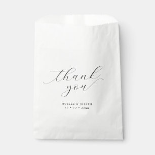 Minimalist Script Wedding Thank You Favor Bag