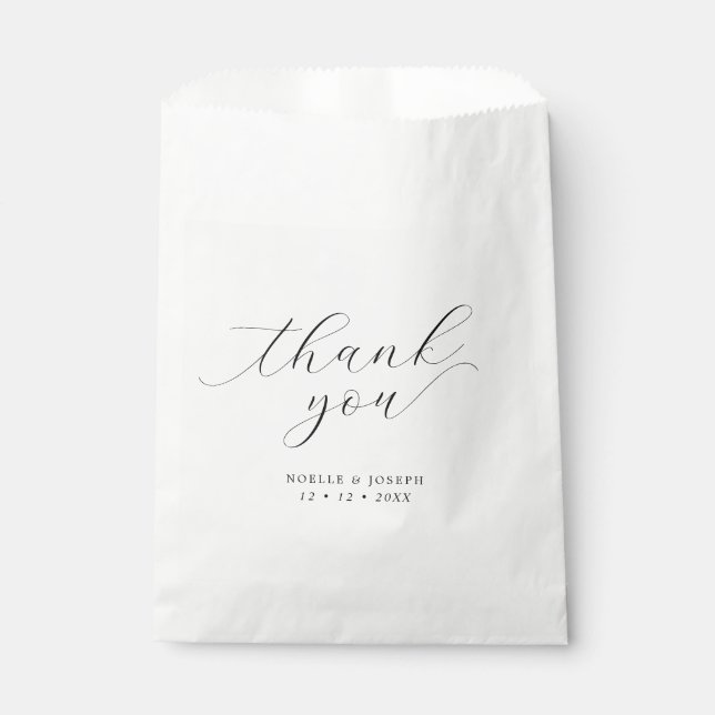 Minimalist Script Wedding Thank You Favor Bag (Front)