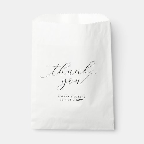 Minimalist Script Wedding Thank You Favor Favor Bag