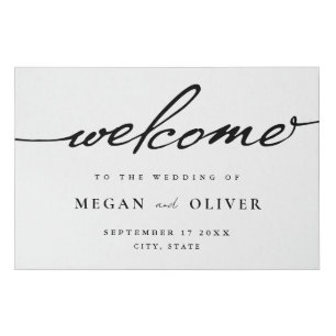 Minimalist Script Wedding Welcome Faux Canvas Print