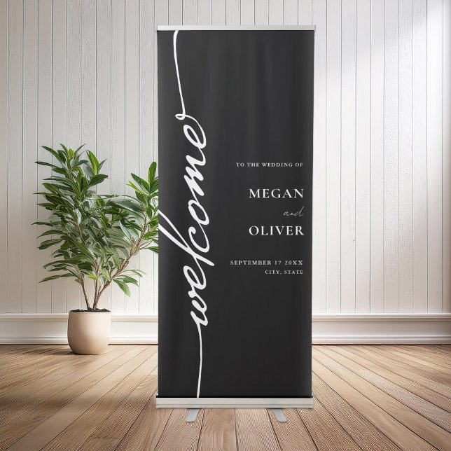 Minimalist Script Wedding Welcome Retractable Banner (Creator Uploaded)