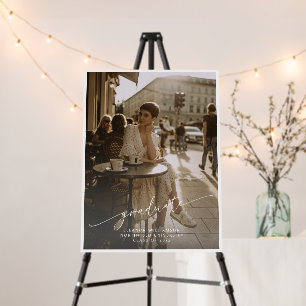 Minimalist Script White Overlay Photo Graduation  Foam Board