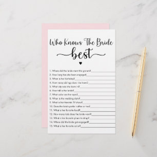 Minimalist Script Who Knows The Bride Best Game