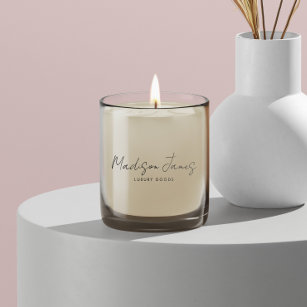 Minimalist Scripted Glow Luxury Boutique Scented Candle