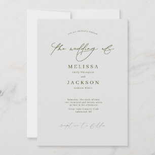 Minimalist scripted Stone Gray Wedding Invitation