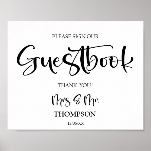 Minimalist Scripture Guestbook wedding sign