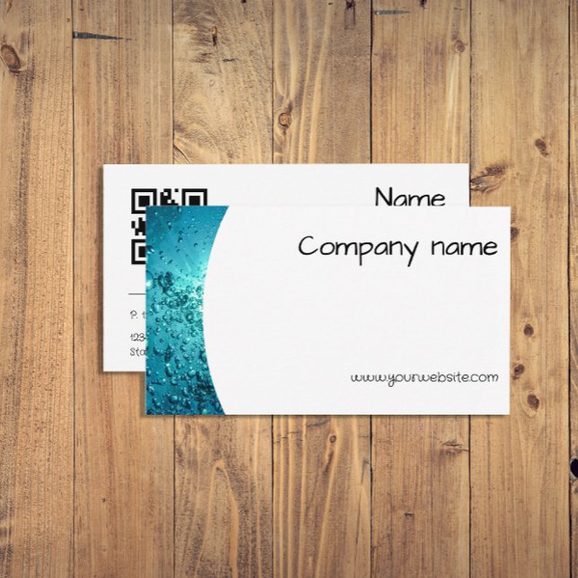 Minimalist Sea water photography QR Business Card (Creator Uploaded)
