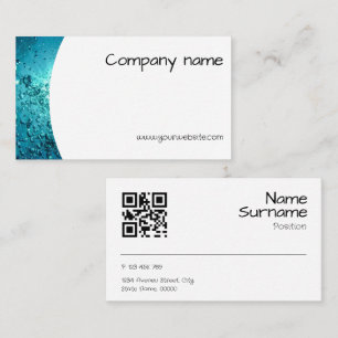 Minimalist Sea water photography QR Business Card
