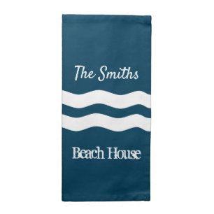 Minimalist Sea Waves Nautical Coastal Cloth Napkin