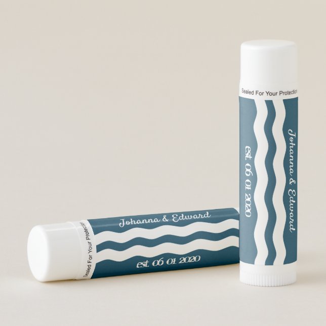 Minimalist Sea Waves Nautical Coastal Lip Balm (Front)