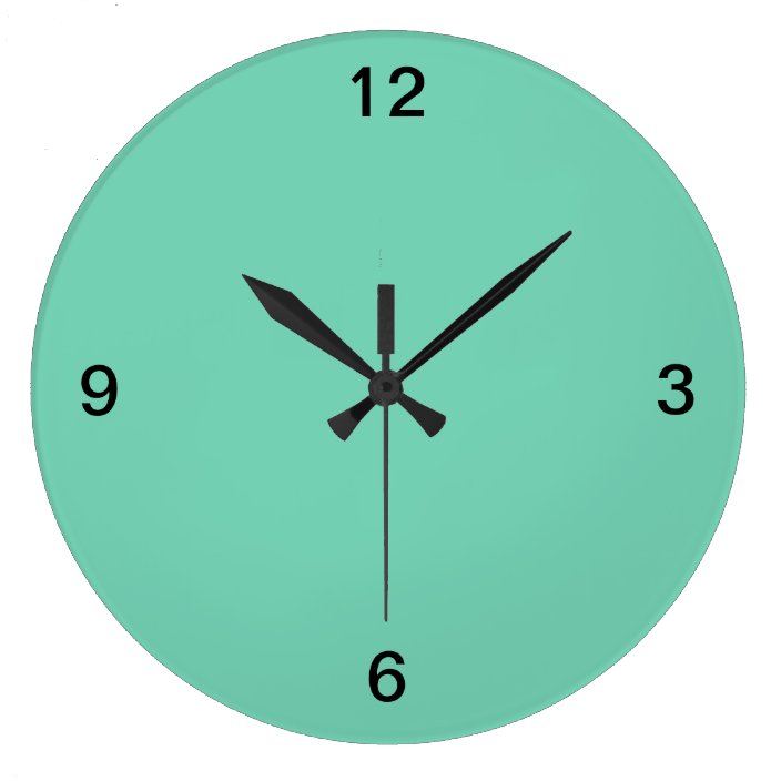 Minimalist. Seafoam Green. Large Clock | Zazzle.com