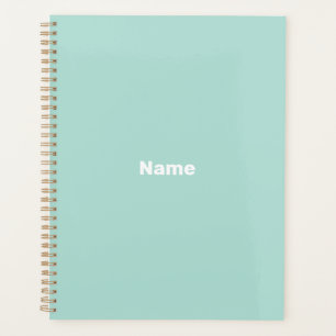 Minimalist seafoam mint green custom text year planner