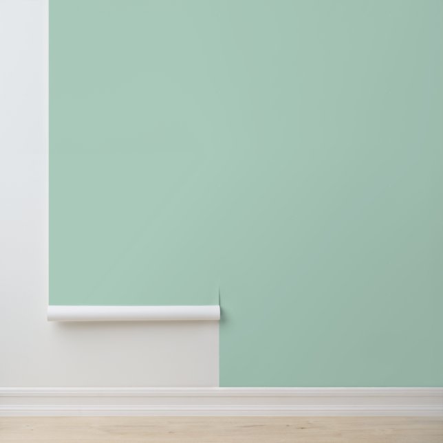 Minimalist seafoam mint green plain solid modern wallpaper  (Application)