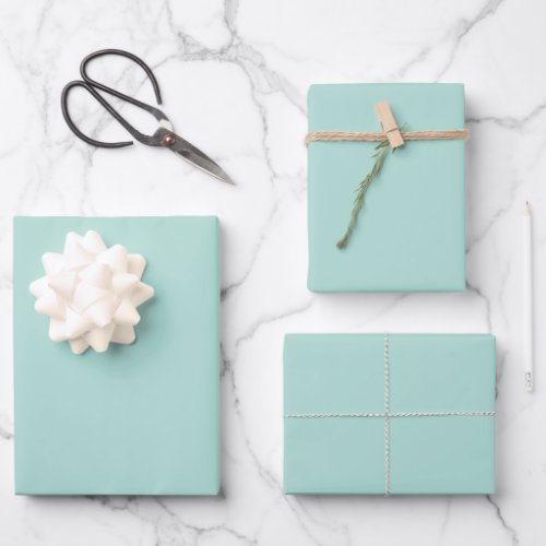 Minimalist seafoam mint green solid plain gift wrapping paper sheets