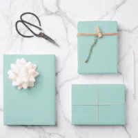 Minimalist seafoam mint green solid plain gift wrapping paper