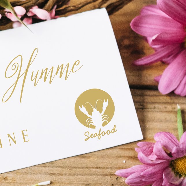 Minimalist Seafood Wedding Guests Meal Choice  Rubber Stamp (Creator Uploaded)
