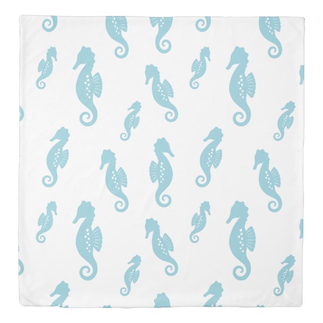 Minimalist Seahorse Ocean Seamless Pattern (1) Duvet Cover (Front)