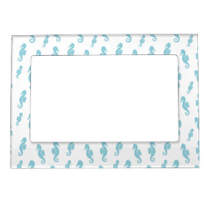 Minimalist Seahorse Ocean Seamless Pattern (1) Magnetic Frame