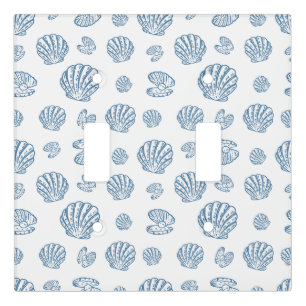Minimalist Seashell Pearl Nautical Pattern Light Switch Cover