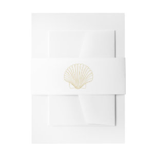 Minimalist Seashell Wedding Invitation Belly Band