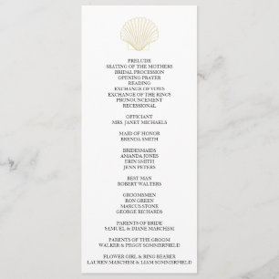 Minimalist Seashell Wedding Program