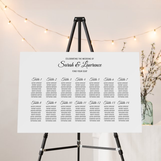 Minimalist Seating Chart  Foam Board (In Situ (Stand))