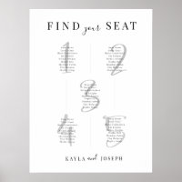 Minimalist Seating Chart Table 5 Sign Board