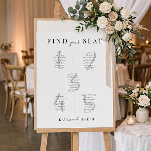 Minimalist Seating Chart Table 5 Sign Board