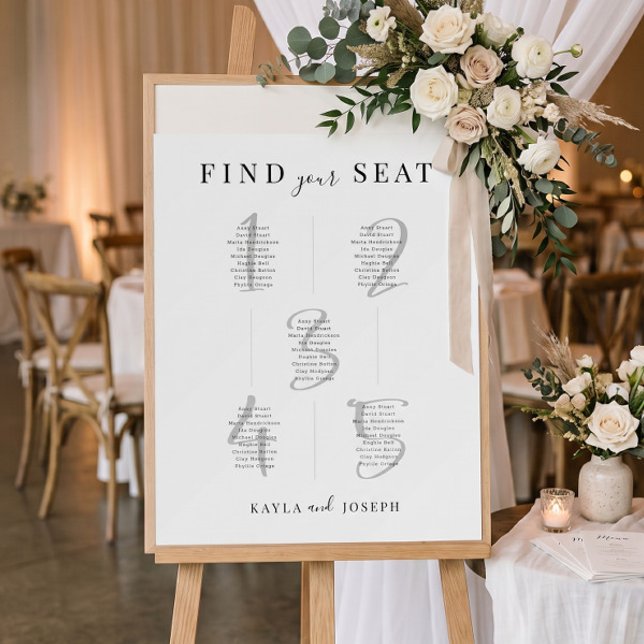 Minimalist Seating Chart Table 5 Sign Board (Creator Uploaded)