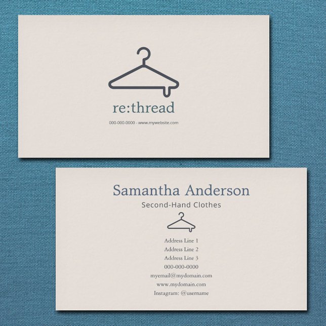 Minimalist Second-Hand Clothes Business Card (Minimalist Second-Hand Clothes Business Card)