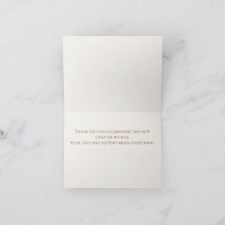 Minimalist Second Wedding Thank You Card