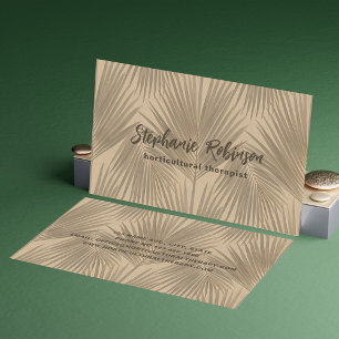 Minimalist Serene Elegant Palm Leaf Horticulture Business Card