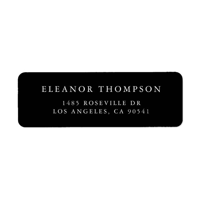 Minimalist Serif Typography Black Personalized Label (Front)