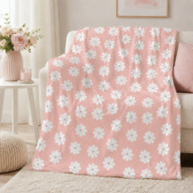 Minimalist Seventies Pale Pink Daisy Floral