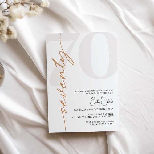 Minimalist Seventy 70th Birthday Party Invitation