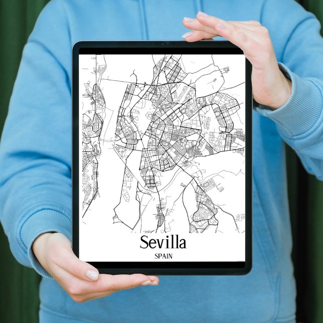 Minimalist Sevilla City Map Poster (Creator Uploaded)