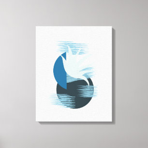 Minimalist Shades of Blue Calming Canvas Art