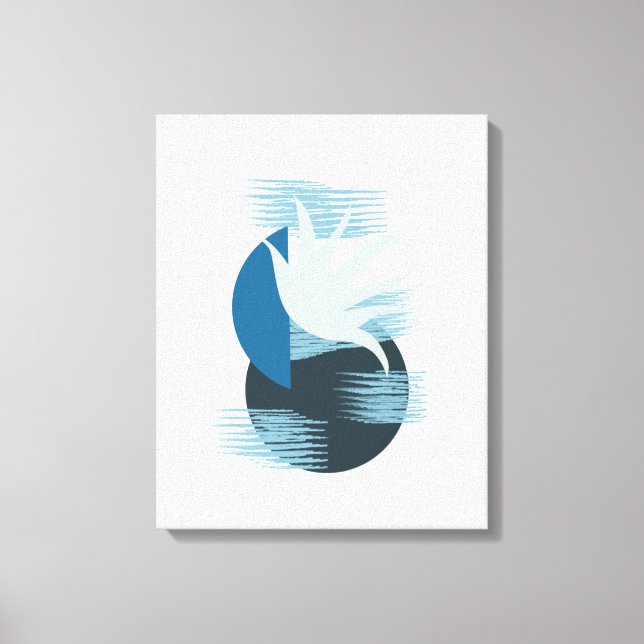 Minimalist Shades of Blue Calming Canvas Art (Front)