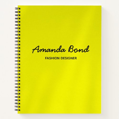 Minimalist shadow yellow custom notebook