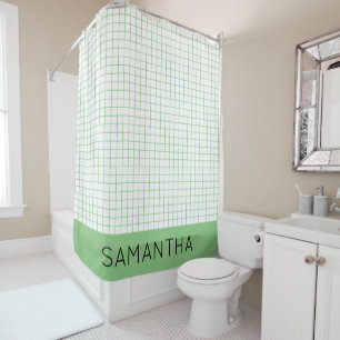 Minimalist Shape lines personalize Shower Curtain