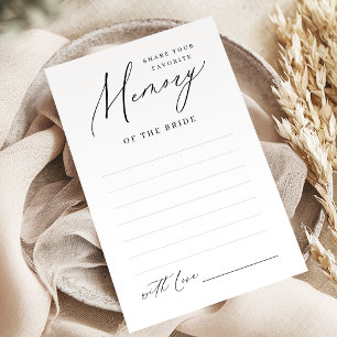 Minimalist share a memory bridal shower game