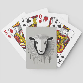 Minimalist Sheep Design Poker Cards