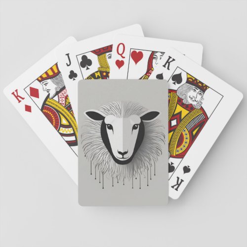 Minimalist Sheep Design Poker Cards