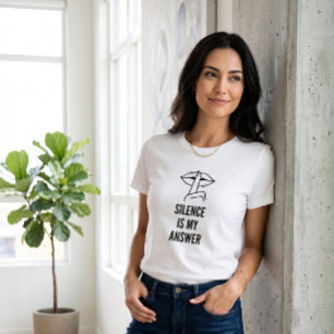 Minimalist Shhh Slogan Silence Is My Answer Women’ T-Shirt