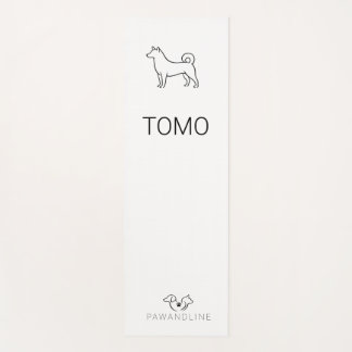Minimalist Shiba Inu Customizable  | Paw Line Zen  Yoga Mat